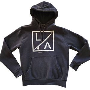 Los Angeles adult unisex black hoodie pullover sweater medium monarch apparel CA
